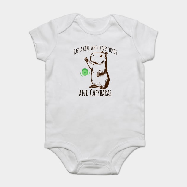 Just A Girl Who Loves YoYos and Capybaras Baby Bodysuit by Luxinda